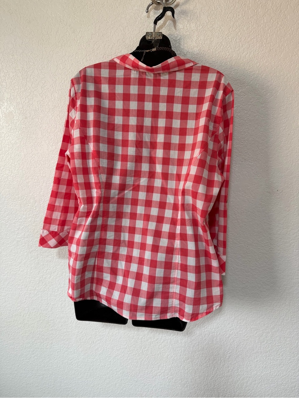Christopher & Banks Red and White Gingham Button-Down Shirt - Picture 4 of 6